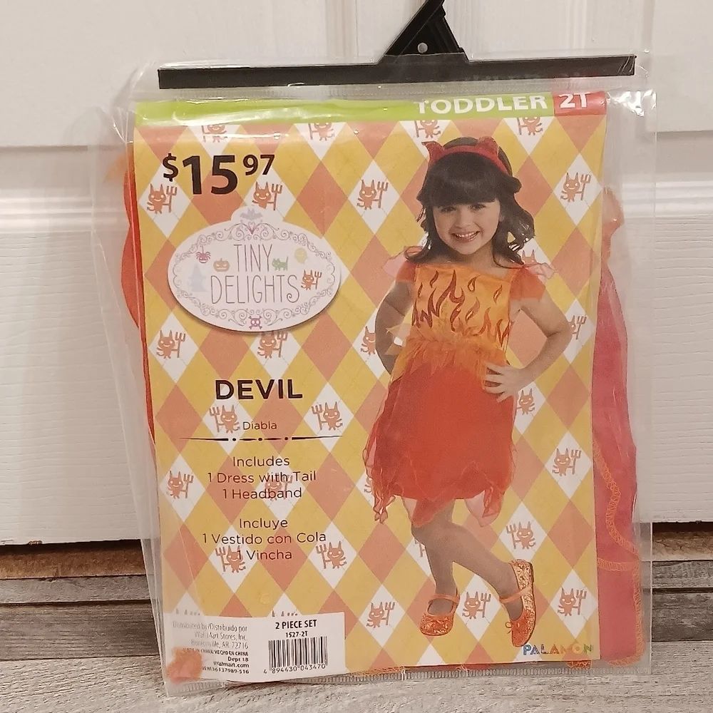 Palamo Tiny Delights Red And Orange Devil Dress Halloween Costume Size 2T